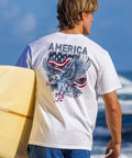 Eagle In Flight - White Short Sleeve Crewneck T-Shirt